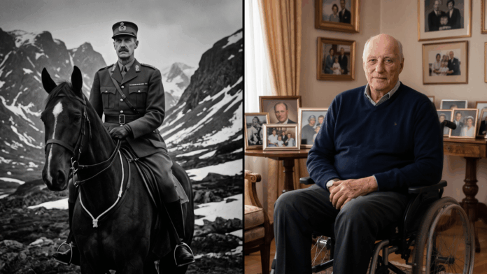 Montaje editorial sobre Haakon VIII y la sucesión de Harald V en Noruega.