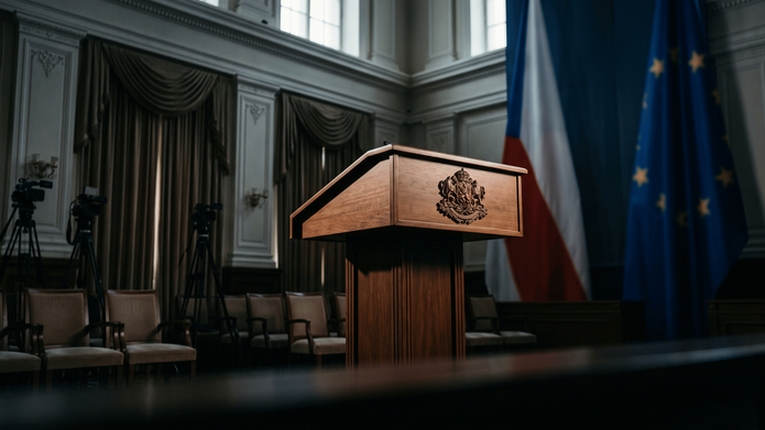 Ilustración editorial sobre decisiones de Estado y fronteras.