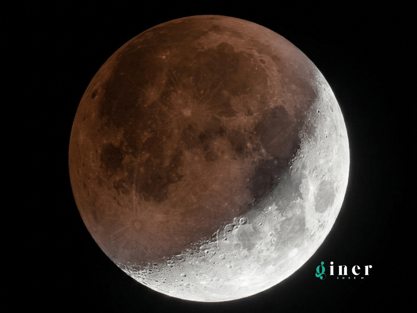 Esquema visual de un eclipse lunar y la sombra de la Tierra sobre la Luna.