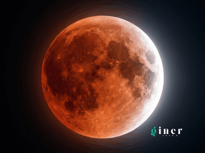 Eclipse lunar parcial observado desde España en agosto de 2026.